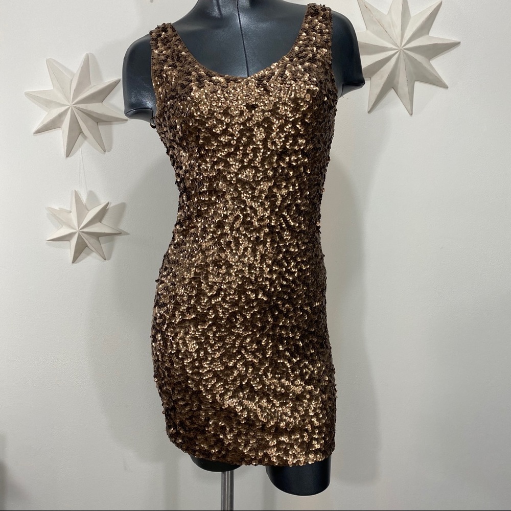 Sequin sleeveless mini dress size M